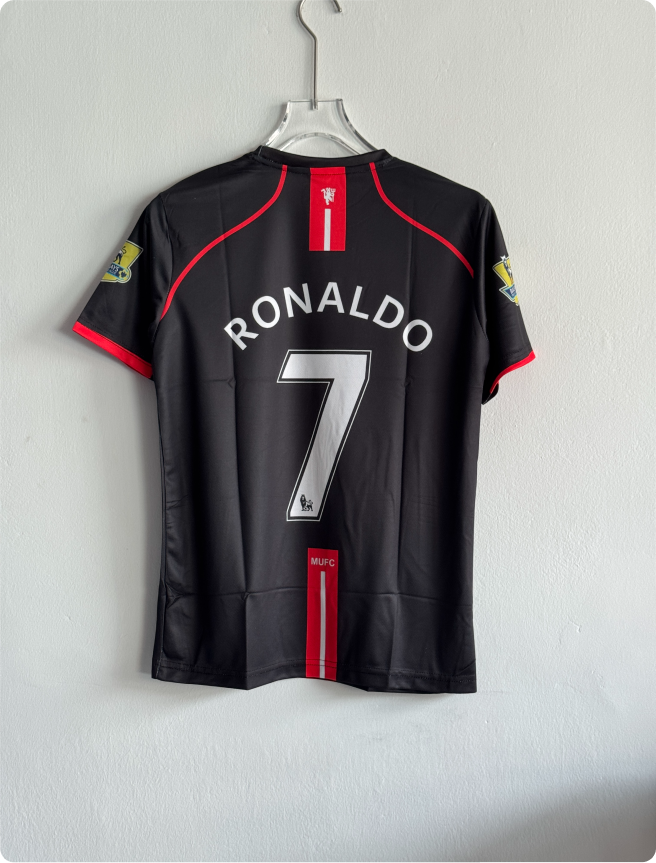 MANCHESTER UNITED 2007-08 AWAY KIT RONALDO EMBROIDERY