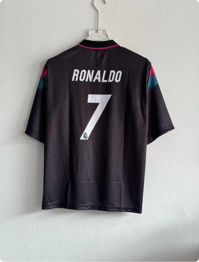 REAL MADRID 26-27 ST SHIRT BLACK FIVESLEEVE POLO