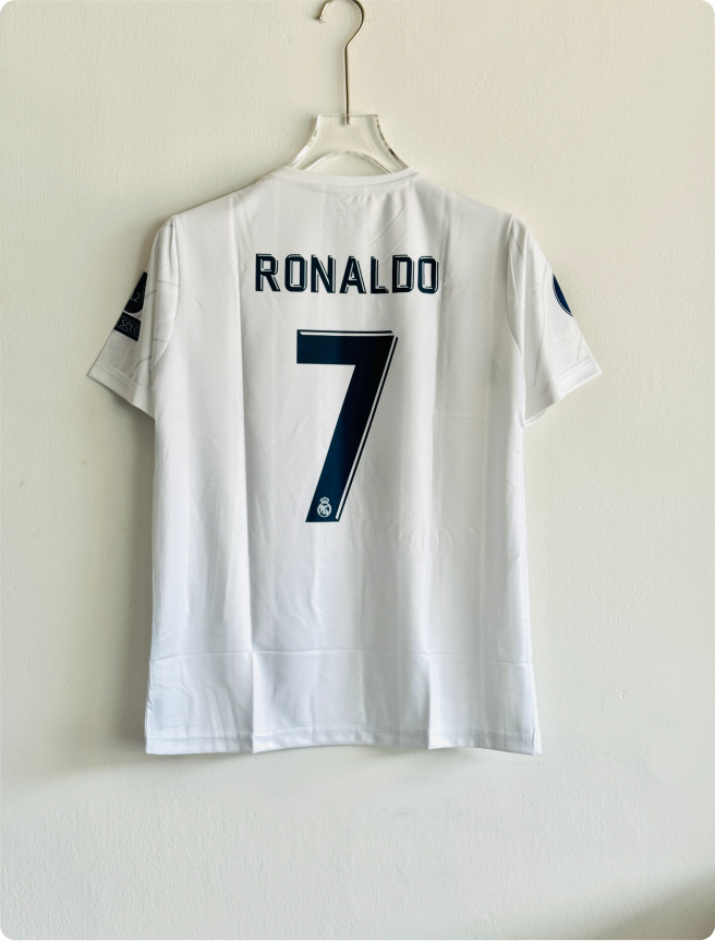 REAL MADRID 2017-18 HOME KIT RONALDO EMBROIDERY