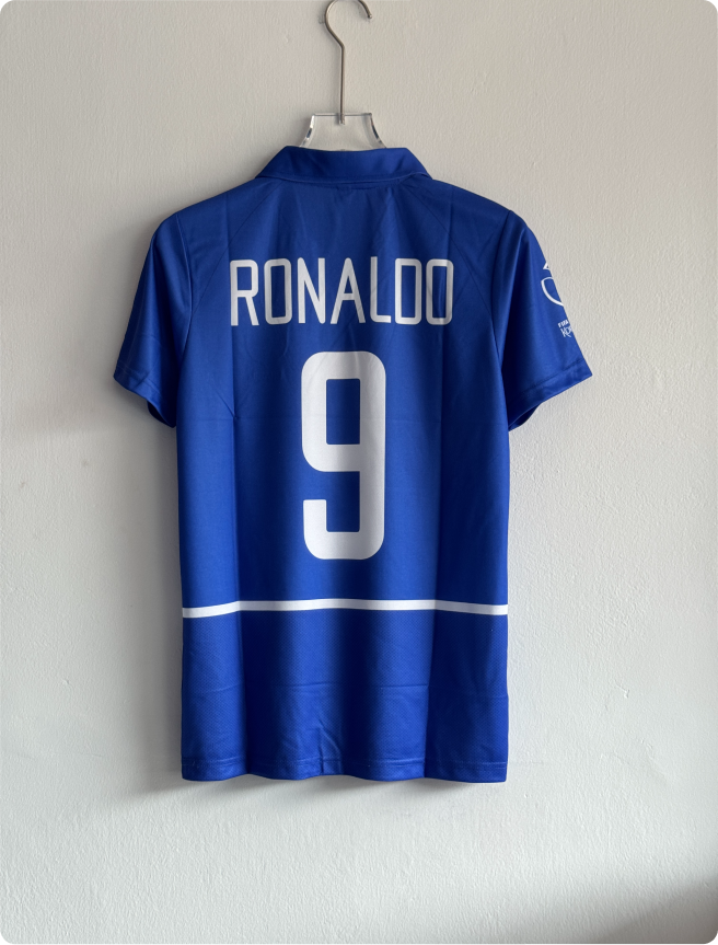 BRAZIL 2002 AWAY KIT RONALDO POLO EMBROIDERY PREMIUM