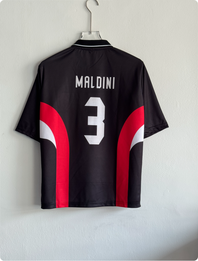 ACMILAN 2007 AWAY SPECIAL EDITION KIT MALDINI FIVESLEEVE POLO