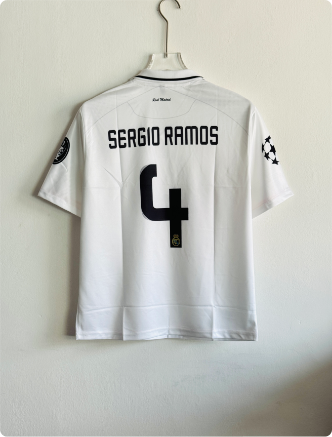 REAL MADRID 2008-09 HOME KIT RAMOS FIVESLEEVE POLO
