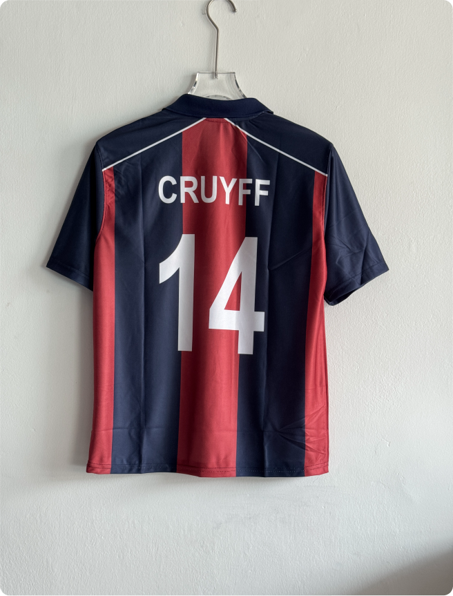 BARCELONA BLAUGRANA VINTAGE KIT CRUYFF FIVESLEEVE POLO