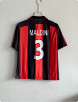 ACMILAN 2001-02 HOME KIT MALDINI FIVESLEEVE POLO