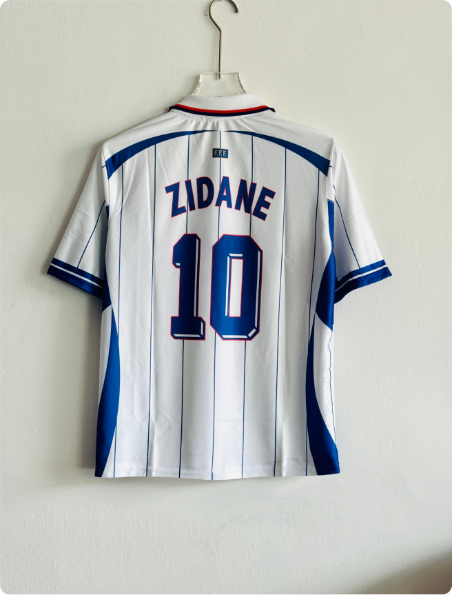 FRANCE FANTASY WHITE KIT ZIDANE FIVESLEEVE POLO