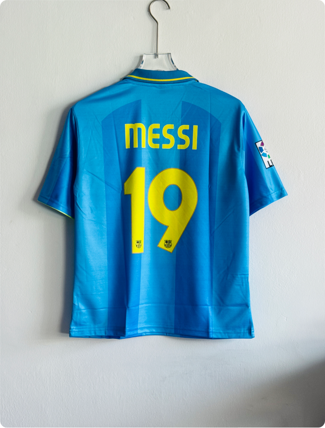 BARCELONA 2007-08 AWAY KIT MESSI FIVESLEEVE POLO