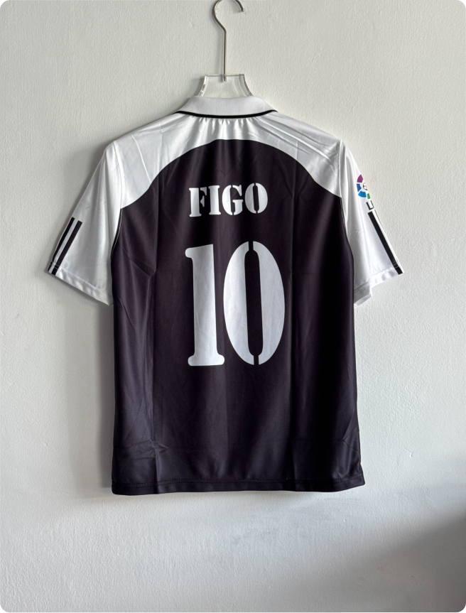 REAL MADRID 2001-02 AWAY KIT FIGO FIVESLEEVE POLO