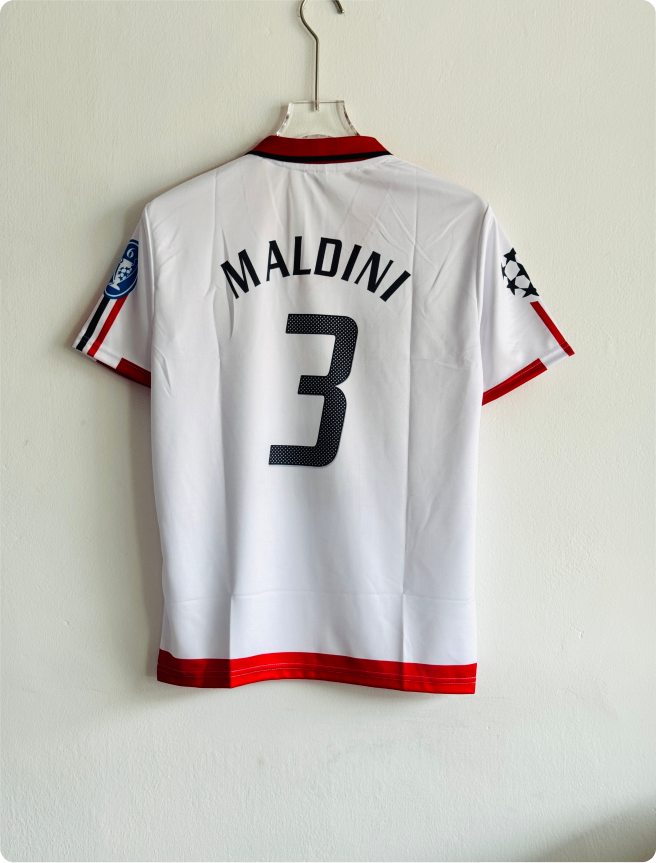 ACMILAN 2003-04 AWAY KIT MALDINI POLO EMBROIDERY