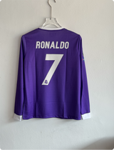REAL MADRID 2016-17 AWAY KIT RONALDO FULLSLEEVE EMBROIDERY