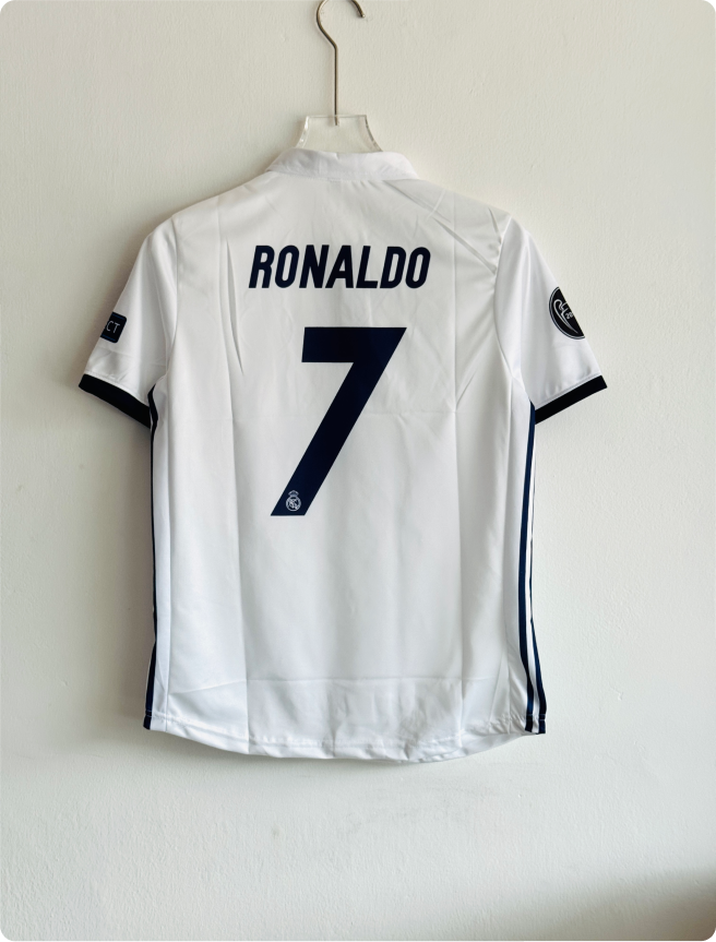 REAL MADRID 2016-17 HOME KIT RONALDO POLO EMBROIDERY PREMIUM