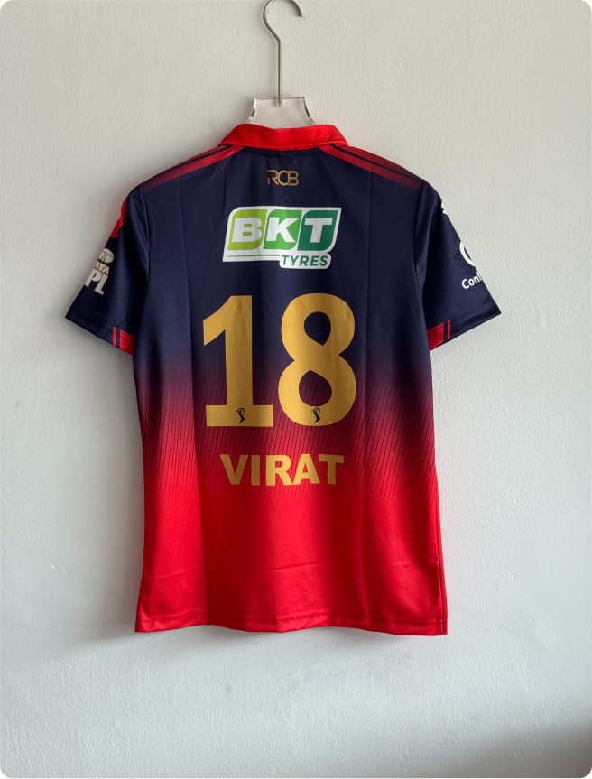 RCB 2026 2 STAR HOME KIT VIRAT POLO EMBROIDERY PREMIUM