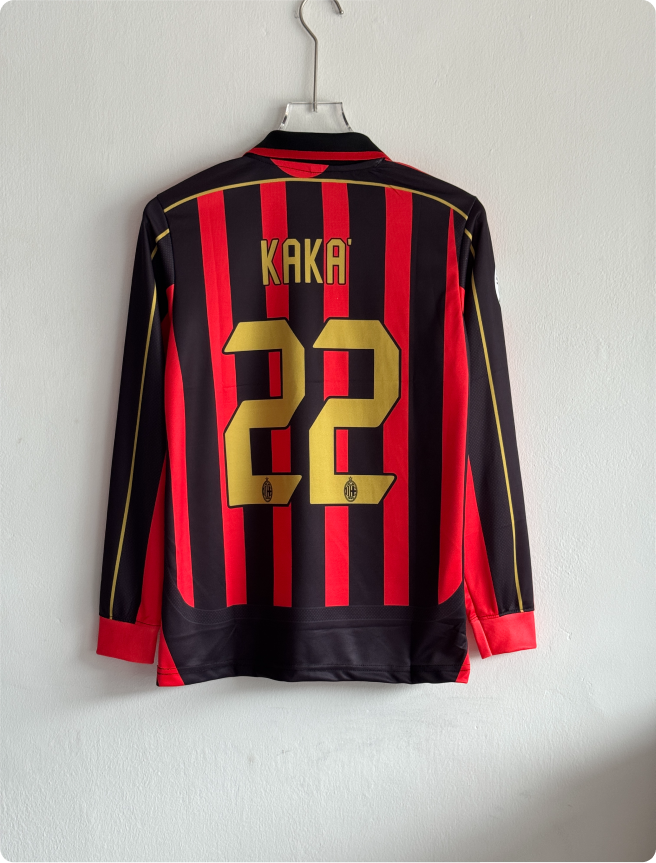 ACMILAN 2006-07 HOME KIT KAKA FULLSLEEVE POLO EMBROIDERY PREMIUM