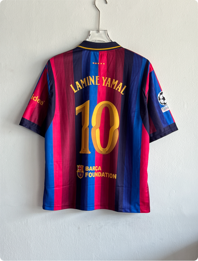 BARCELONA 26-27 HOME KIT LAMINE YAMAL FIVESLEEVE POLO