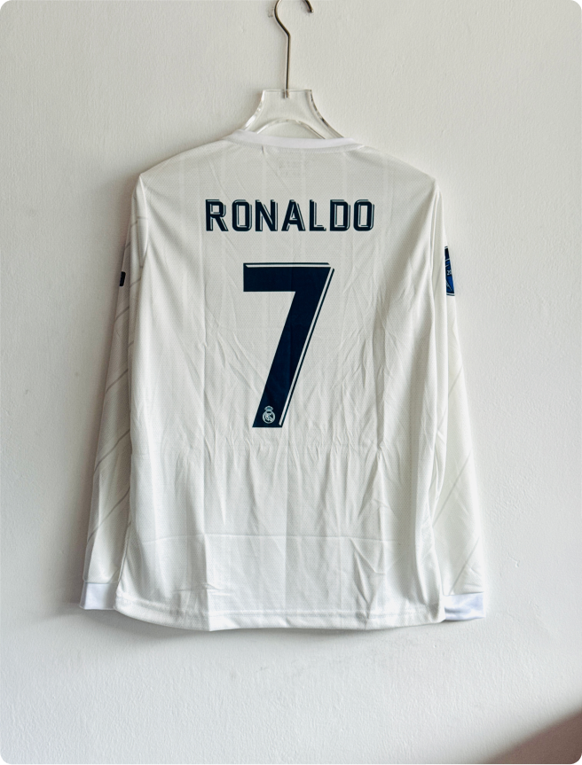 REAL MADRID 2017-18 HOME KIT RONALDO FULLSLEEVE EMBROIDERY