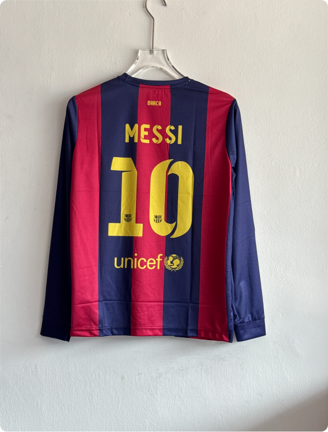 BARCELONA 2014-15 HOME KIT MESSI FULLSLEEVE EMBROIDERY