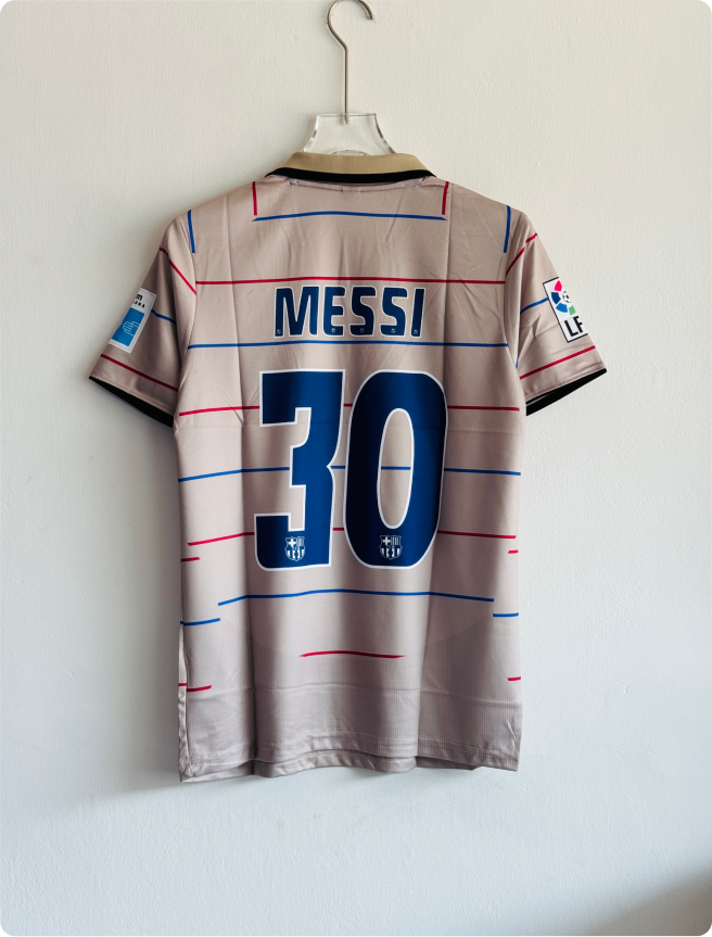 BARCELONA 2003-04 AWAY KIT MESSI POLO EMBROIDERY PREMIUM