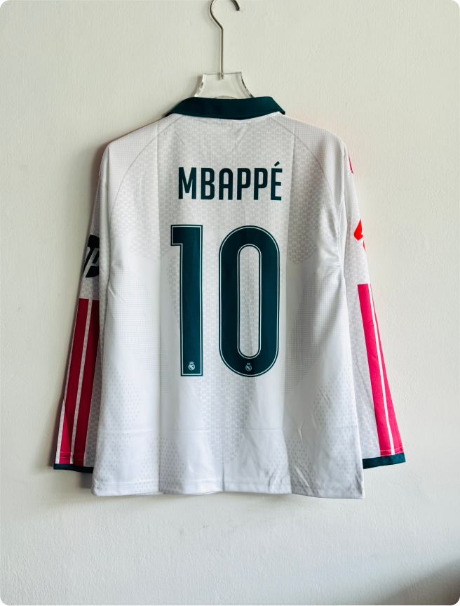 REAL MADRID 26-27 HOME KIT MBAPPE OVERSIZED FULLSLEEVE POLO