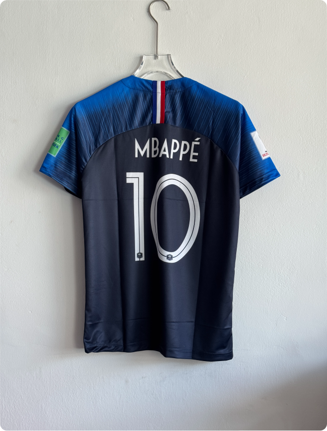 FRANCE 2018 HOME KIT MBAPPE POLO EMBROIDERY PREMIUM