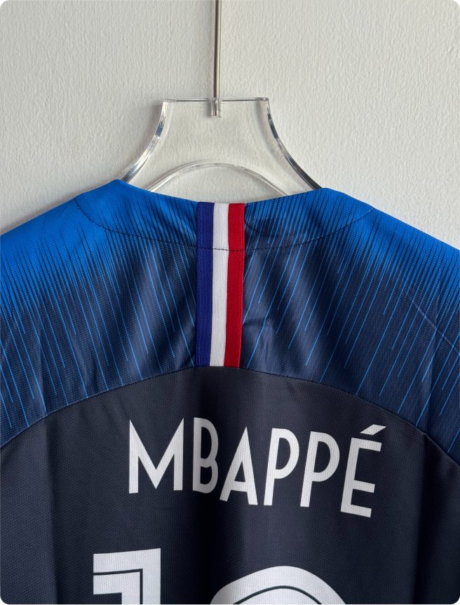 FRANCE 2018 HOME KIT MBAPPE POLO EMBROIDERY PREMIUM