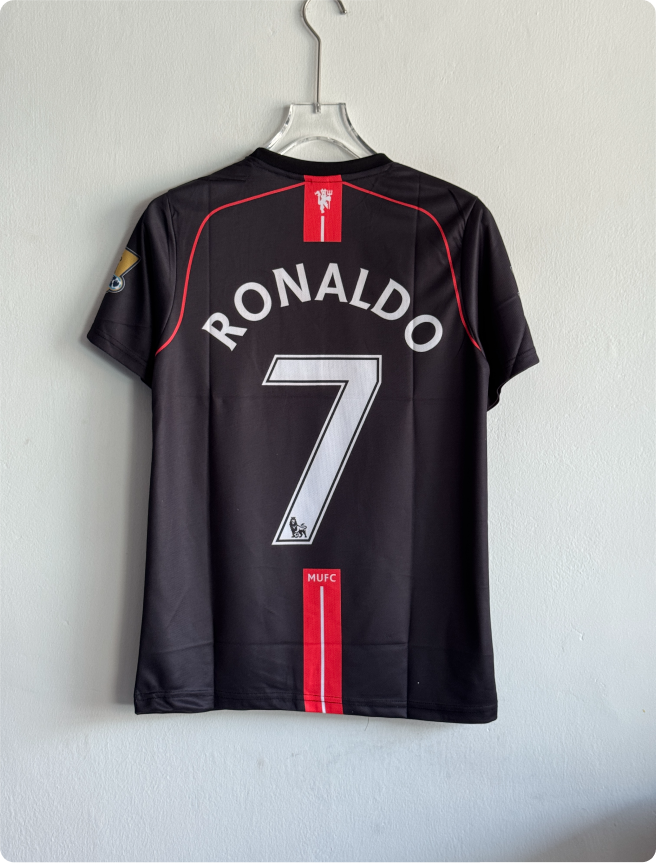 MANCHESTER UNITED 2007-08 AWAY KIT RONALDO EMBROIDERY PREMIUM