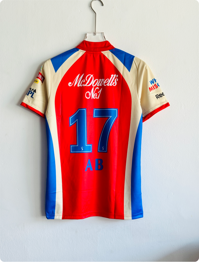 RCB 2011 IPL KIT AB DE VILLIERS POLO EMBROIDERY PREMIUM