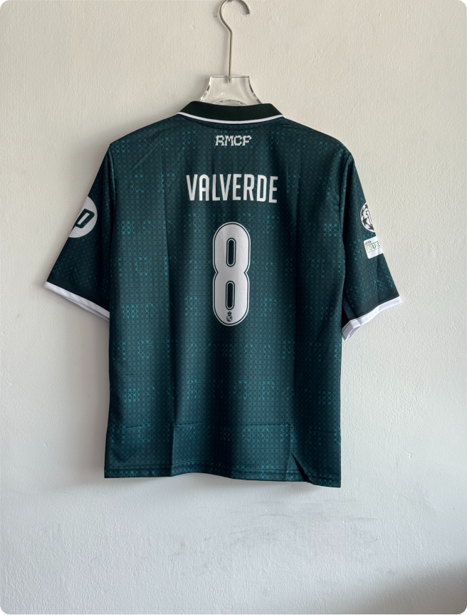 REAL MADRID 26-27 AWAY KIT VALVERDE FIVESLEEVE POLO EMBROIDERY