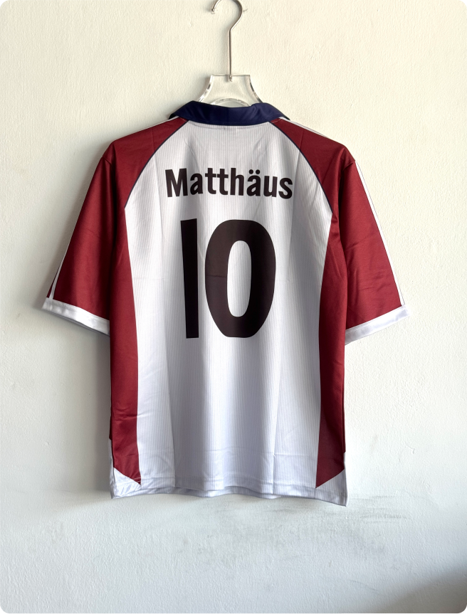 BAYERN MUNICH 1998-99 AWAY KIT MATTHAUS FIVESLEEVE POLO EMBROIDERY PREMIUM