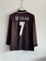 MANCHESTER UNITED 1998-99 BLACK KIT BECKHAM FULLSLEEVE POLO EMBROIDERY PREMIUM