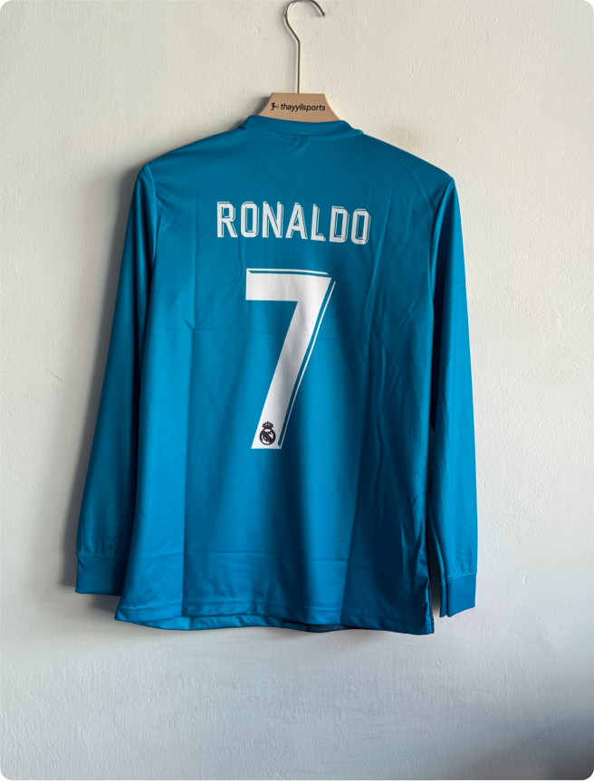 REAL MADRID 2017-18 THIRD KIT RONALDO FULLSLEEVE EMBROIDERY PREMIUM