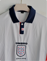 ENGLAND 1998 HOME KIT BECKHAM FIVESLEEVE POLO EMBROIDERY PREMIUM