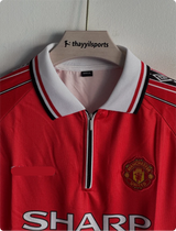 MANCHESTER UNITED 1998-99 HOME KIT BECKHAM POLO EMBROIDERY PREMIUM