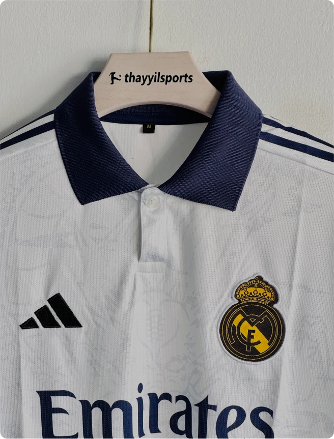 REAL MADRID WHITE DRAGON KIT POLO EMBROIDERY PREMIUM