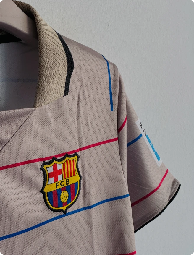 BARCELONA 2003-04 AWAY KIT MESSI POLO EMBROIDERY PREMIUM