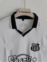 SANTOS X CHARLIE BROWN JR 1992 WHITE SPECIAL EDITION KIT NEYMER POLO EMBROIDERY PREMIUM