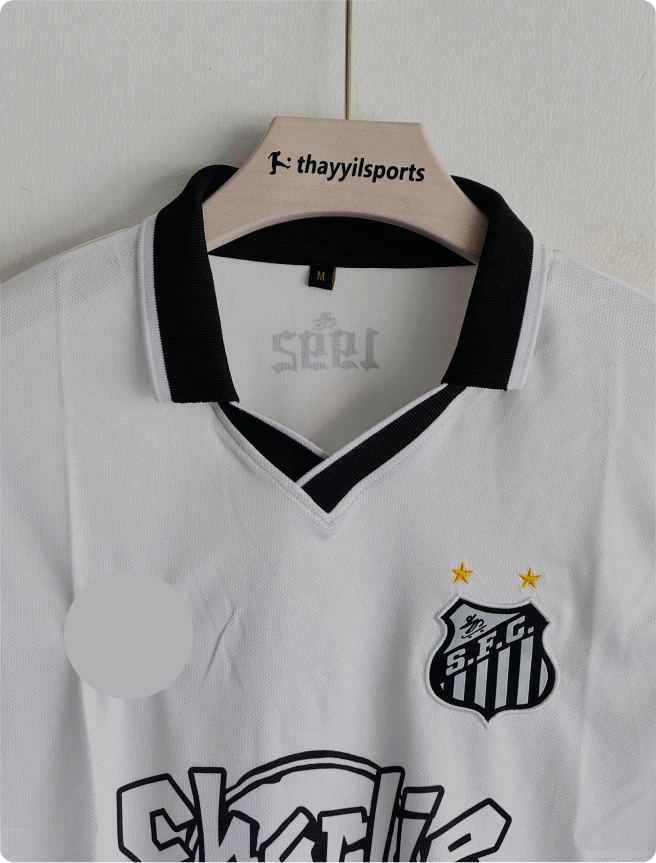 SANTOS X CHARLIE BROWN JR 1992 WHITE SPECIAL EDITION KIT NEYMER POLO EMBROIDERY PREMIUM