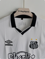 SANTOS X CHARLIE BROWN JR 1992 WHITE SPECIAL EDITION KIT NEYMER POLO EMBROIDERY PREMIUM