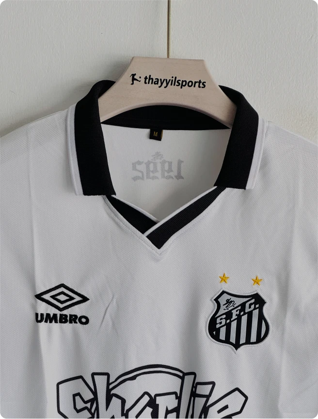 SANTOS X CHARLIE BROWN JR 1992 WHITE SPECIAL EDITION KIT NEYMER POLO EMBROIDERY PREMIUM