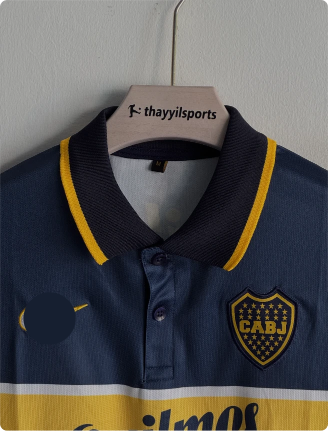 BOCA JUNIORS 1996-97 HOME KIT MARADONA POLO EMBROIDERY PREMIUM