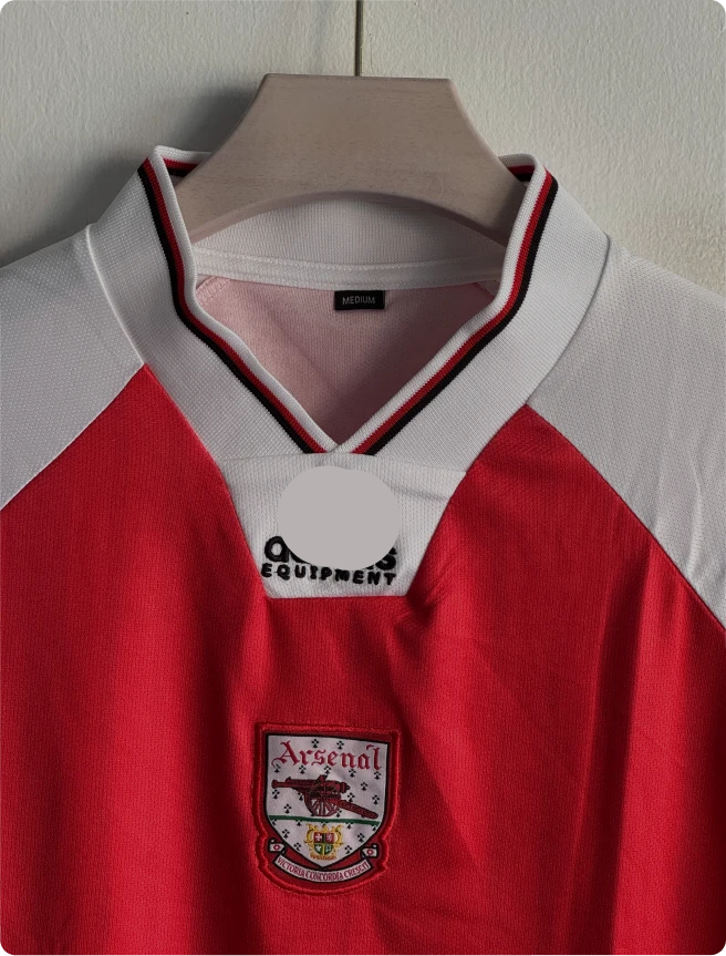 ARSANEL 1992-93 HOME KIT V KNITTED POLO FIVESLEEVE EMBROIDERY PREMIUM