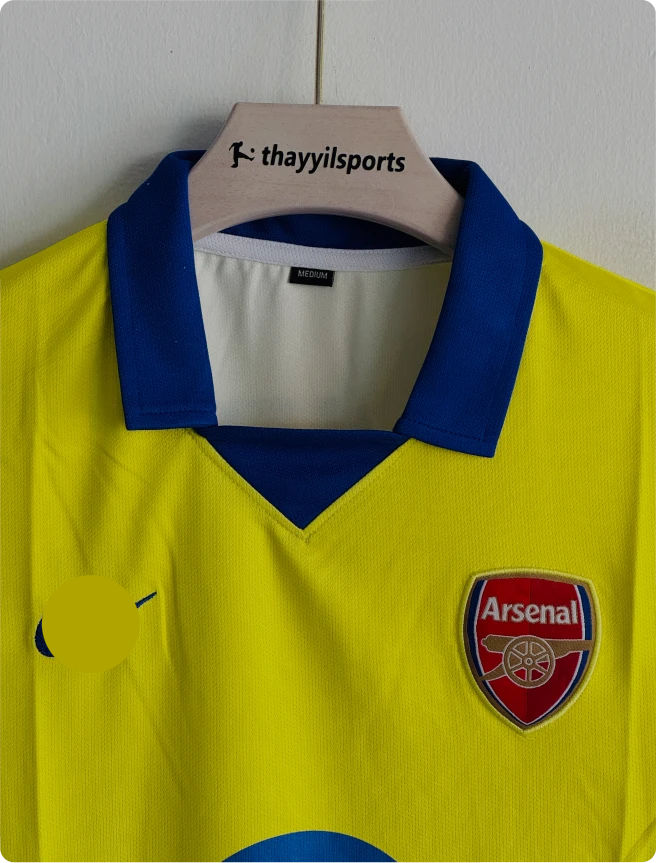 ARSANEL 2003-04 AWAY KIT HENRY POLO EMBROIDERY