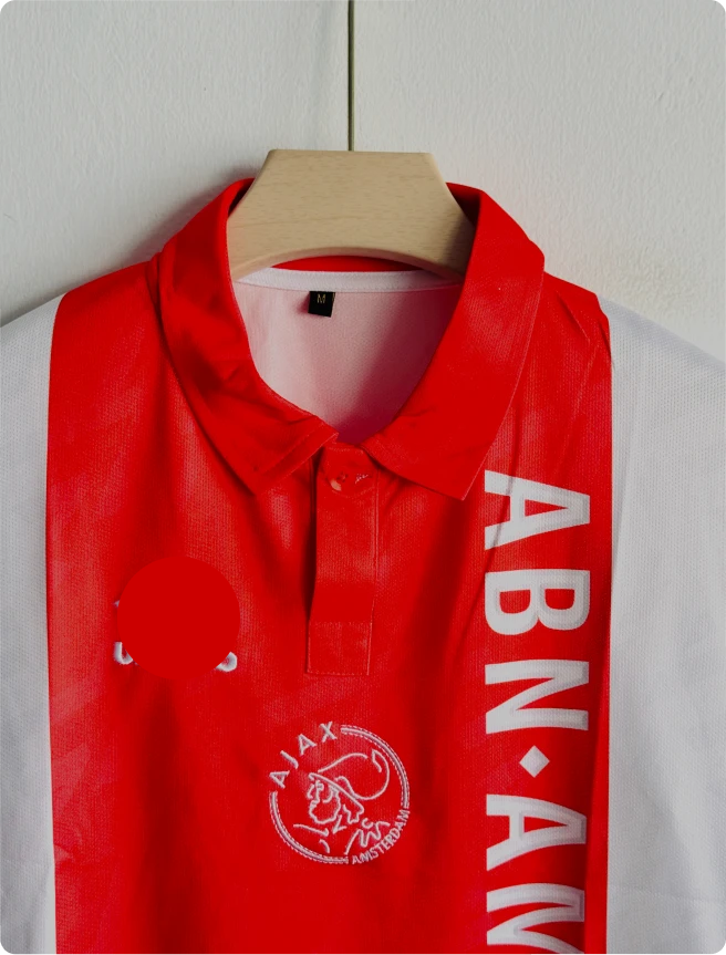 AJAX 1993 HOME KIT CRUYFF FIVESLEEVE POLO EMBROIDERY PREMIUM