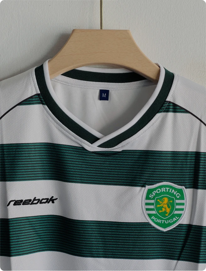 SPORTING 2001-02 HOME KIT RONALDO EMBROIDERY PREMIUM