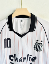 SANTOS X CHARLIE BROWN WHITE STRIPE KIT NEYMER FIVESLEEVE POLO EMBROIDERY