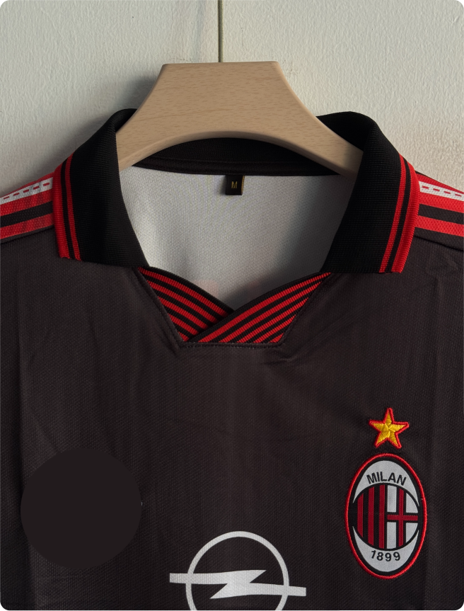 ACMILAN 1997-98 THIRD KIT MALDINI POLO EMBROIDERY PREMIUM