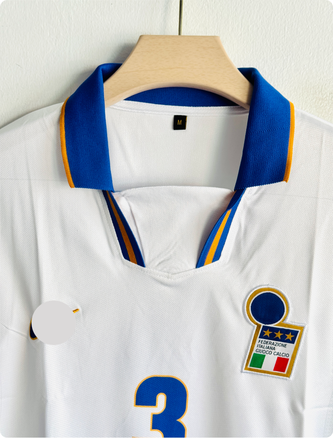 ITALY 1996 AWAY KIT MALDINI FIVESLEEVE POLO EMBROIDERY PREMIUM