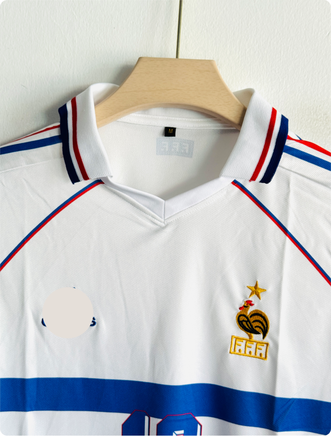 FRANCE 1998 AWAY KIT ZIDANE POLO EMBROIDERY PREMIUM