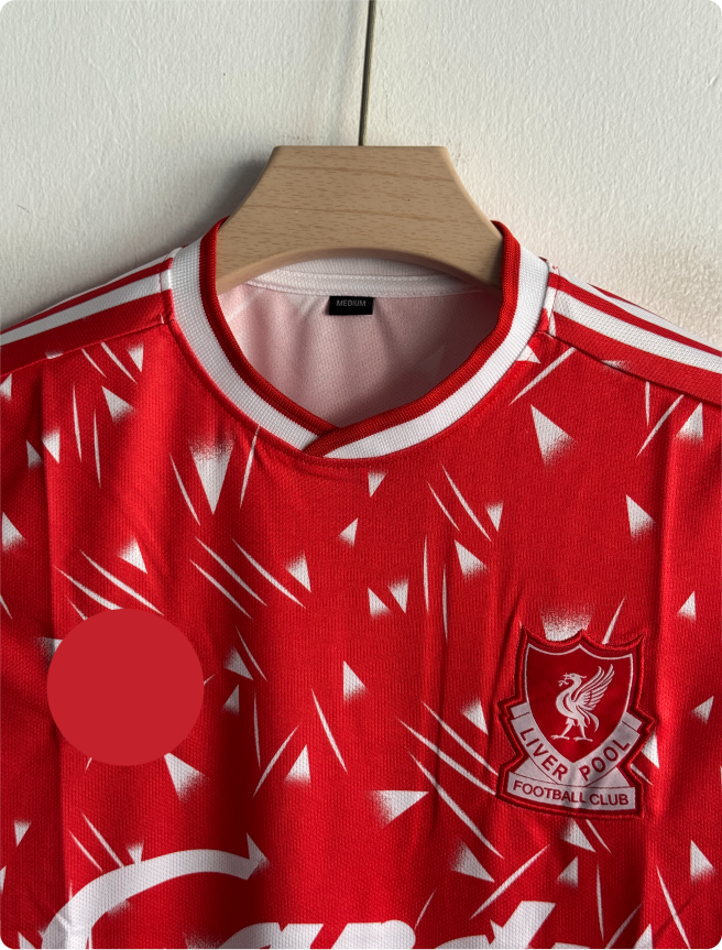 LIVERPOOL 1989-90 HOME KIT EMBROIDERY PREMIUM