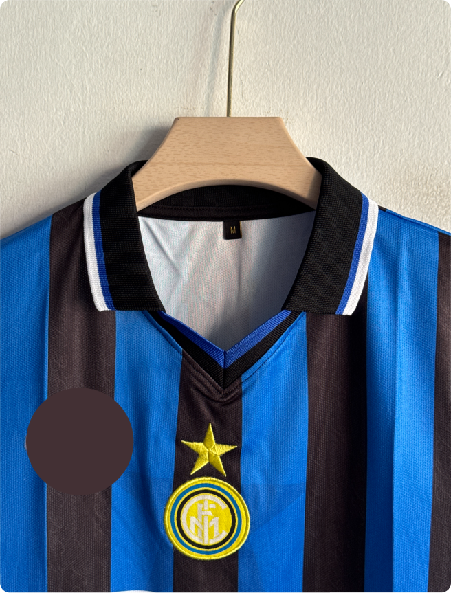 INTERMILAN 1997-98 HOME KIT RONALDO POLO EMBROIDERY PREMIUM