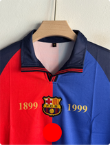 BARCELONA 1999-2000 HOME KIT PUYOL POLO EMBROIDERY PREMIUM
