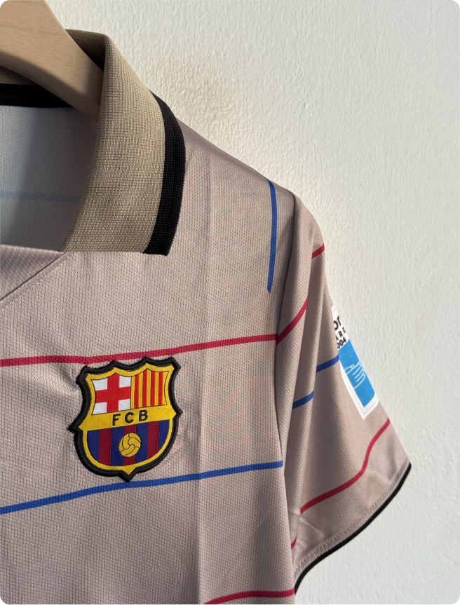 BARCELONA 2003-04 AWAY KIT RONALDINHO POLO EMBROIDERY PREMIUM